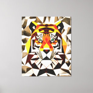 Tiger Tiger Fearful Symmetry Geometric Art Canvas Print