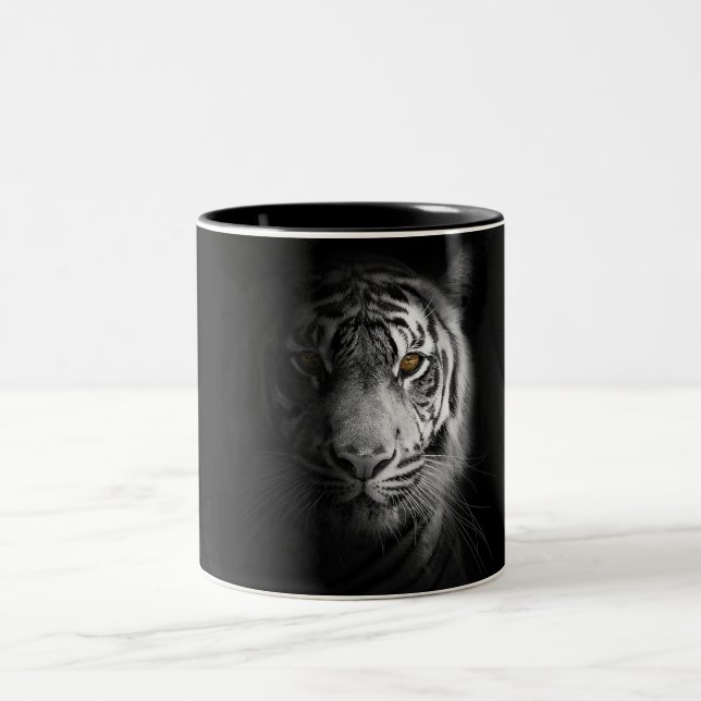Tiger, tiger photography, stunning, Two-Tone coffee mug (Center)