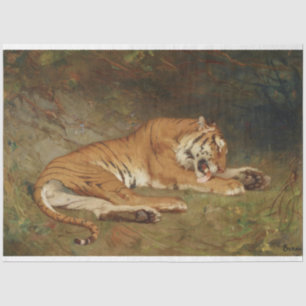 Tiger Tigers At Rest Artwork Art Decoupage Tissue Paper