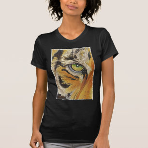"Tiger Tiles" Tiger Face Mosaic Watercolor T-Shirt