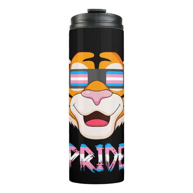Tiger Transgender Flag Lgbt Thermal Tumbler (Front)