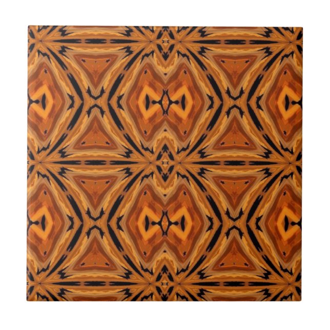 Tiger Tribal Modern Abstract Geometric Tile (Front)