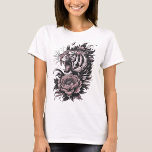 Tiger trifft Blüte – Kraft & Eleganz T-Shirt