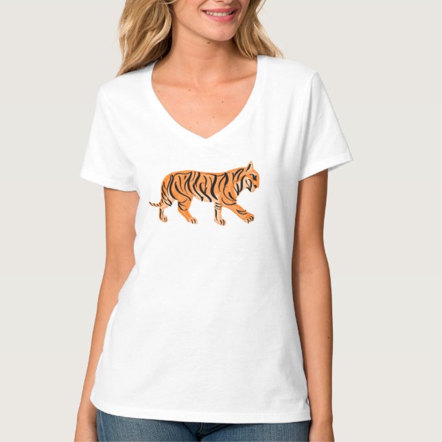 Tiger V-neck T-Shirt (Front)