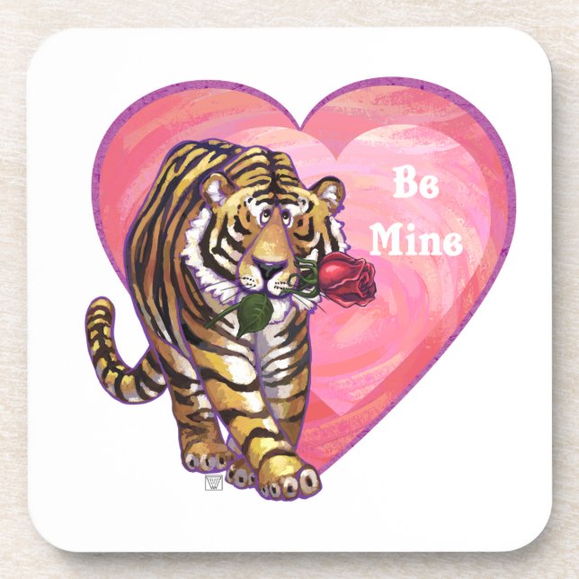 Tiger Valentine's Day Coaster (Front)