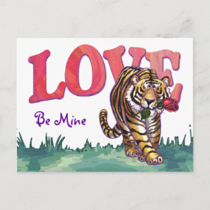 Tiger Valentine's Day Holiday Postcard