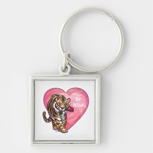 Tiger Valentine's Day Key Ring (Front)