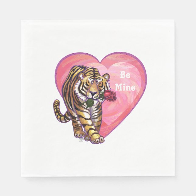 Tiger Valentine's Day Napkin (Front)
