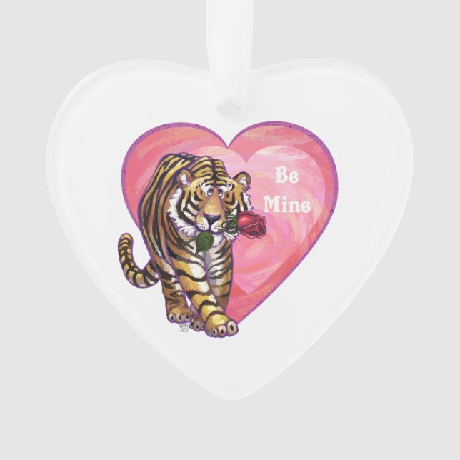 Tiger Valentine's Day Ornament (Front)
