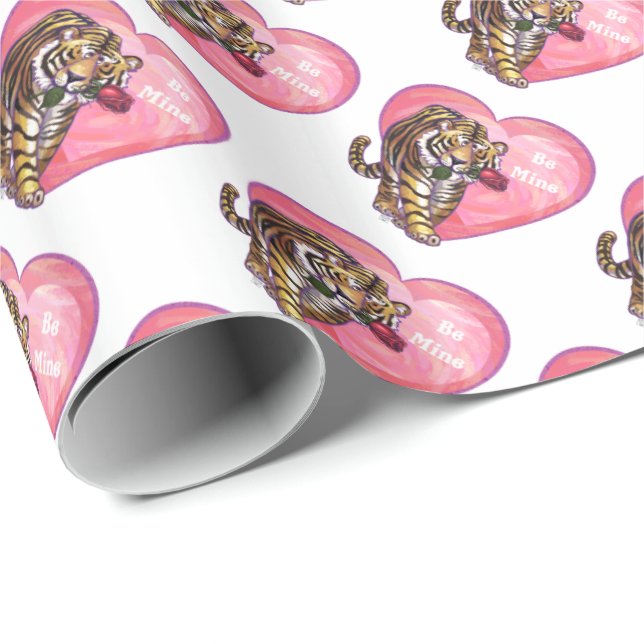 Tiger Valentine's Day Wrapping Paper (Roll Corner)