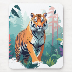Tiger Vector Art Animal Majestic Nature Wildlife Mouse Pad