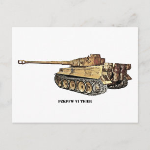 Tiger VI tank Postcard