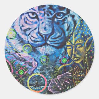 Tiger Vision Classic Round Sticker