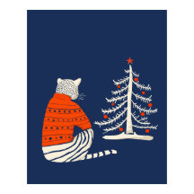 Tiger Waiting for Christmas