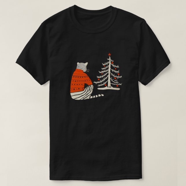 Tiger Waiting for Christmas T-Shirt (Design Front)
