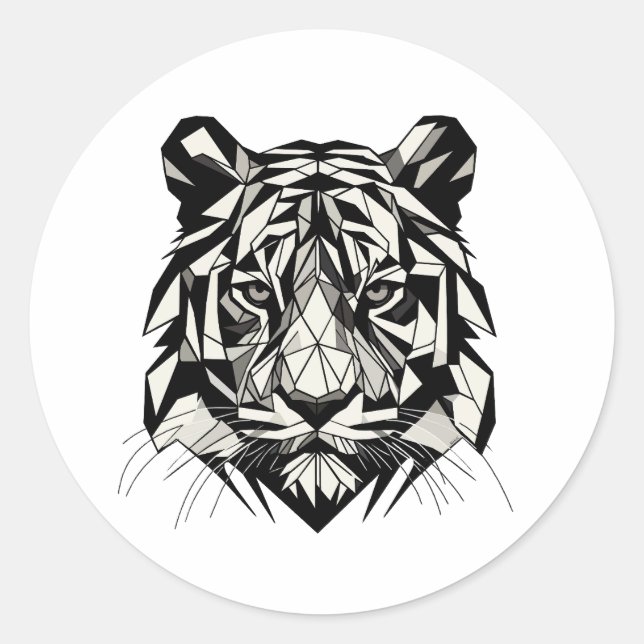 Tiger Watching Classic Round Sticker (Front)