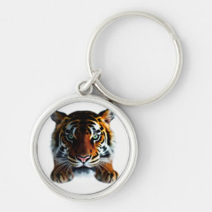 Tiger Watching Key Ring