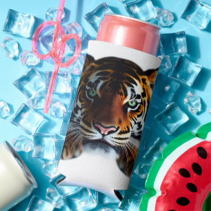 Tiger Watching Seltzer Can Cooler