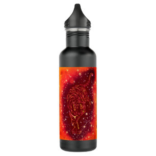 Tiger Water Bottle Running In Starry Night Fantasy