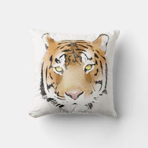 Tiger Watercolor Big Cat Animal Cushion