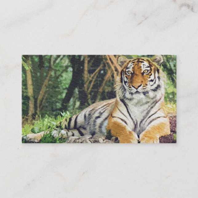 Tiger Watercolor Painting Art Business Card (Front)