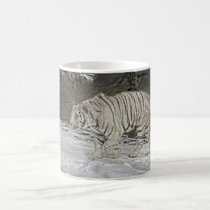 Tiger White Stalking in Snow Mug