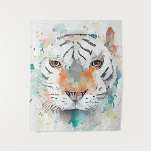Tiger Wild Animal Nature Watercolor Art Painting Tapestry