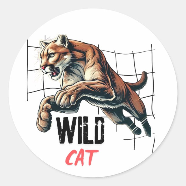 Tiger Wild CAT Classic Round Sticker (Front)
