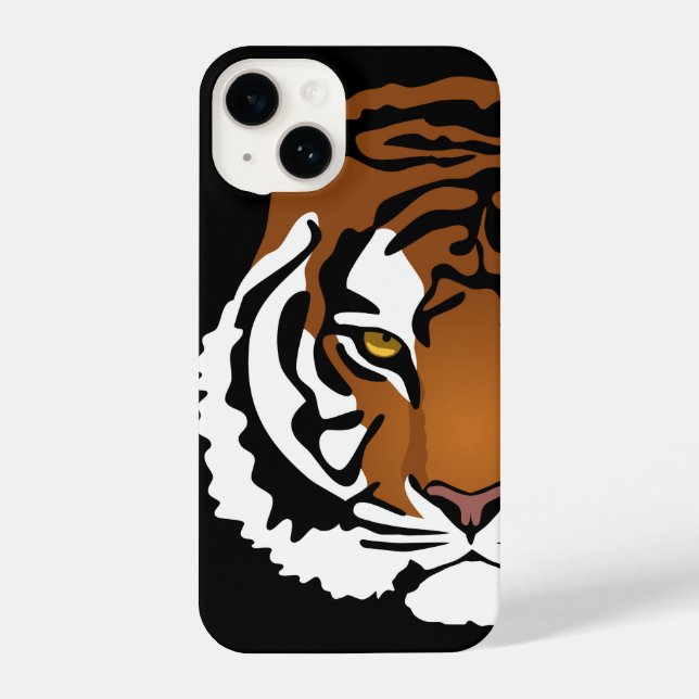 Tiger, Wild Cat on Black iPhone Case (Back)