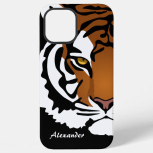 Tiger, Wild Cat on Black iPhone 12 Pro Max Case