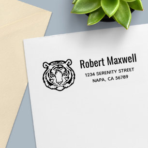 Tiger, Wild Cat Return Address Self-inking Stamp