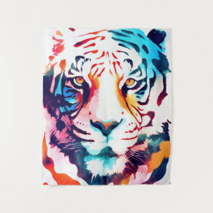 Tiger Wild Nature Animal Color Art Painting Tapestry