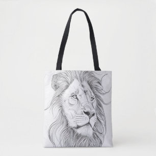 Tiger Wild Nature Animal Illustration Art Drawing Tote Bag