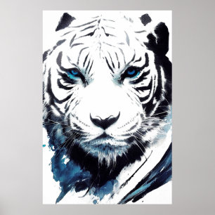 Tiger Wild Nature Free Spirit Art Brush Painting Poster