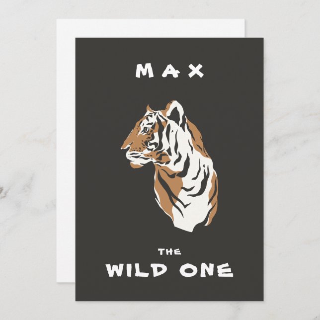 Tiger Wild One Invitation (Front/Back)