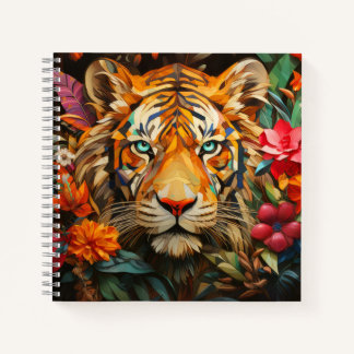 Tiger Wildlife Concept Abstract Colourful Wildlife Notebook