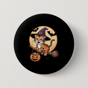 Tiger Witch Hat Pumpkin Halloween Costume Men Wome 6 Cm Round Badge