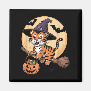 Tiger Witch Hat Pumpkin Halloween Costume Men Wome Magnet