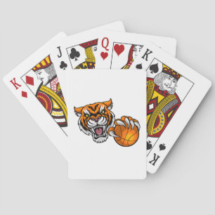 tiger with a ball playing cards