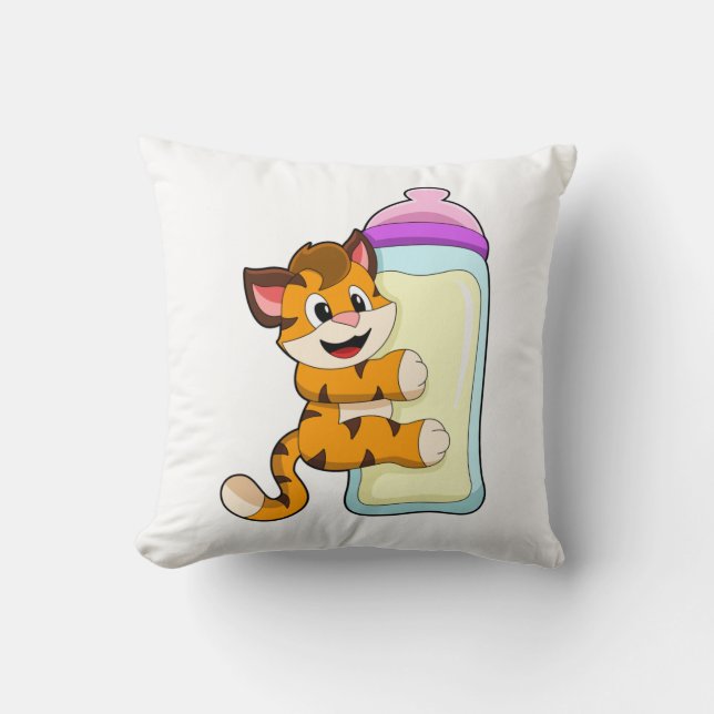 Tiger with Baby bottle of Milk Cushion (Front)