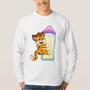 Tiger with Baby bottle of Milk T-Shirt