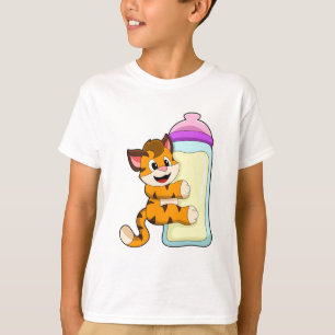 Tiger with Baby bottle of Milk T-Shirt