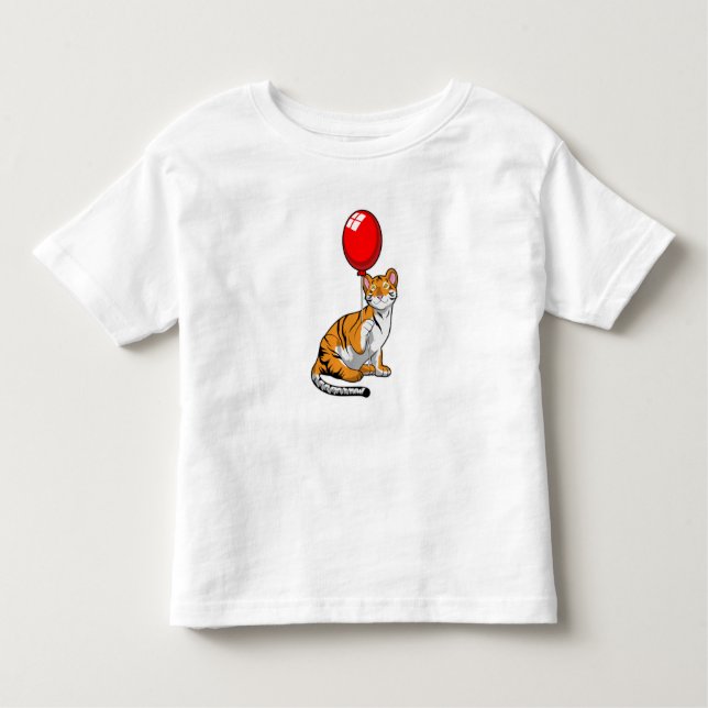 Tiger with Balloon Toddler T-Shirt (Front)