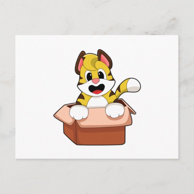 Tiger with Box Postcard (Front)