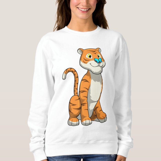 Tiger with Butterfly Sweatshirt (Front)