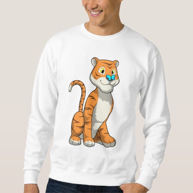 Tiger with Butterfly Sweatshirt (Front)