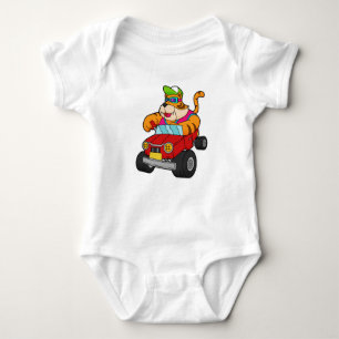 Tiger with Car Baby Bodysuit