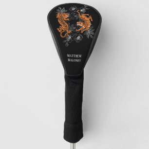 Tiger With Cherry Blossom Golf Your Name Head Cover