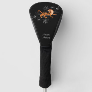 Tiger With Cherry Blossom Golf Your Name Head Cover