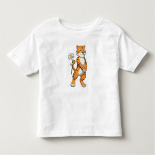 Tiger with Daisy Flower Toddler T-Shirt